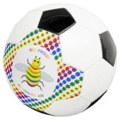 Cute LGBT Proud Rainbow Bee en Flowers Voetbal (Drie kwart)