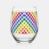 Cute LGBT Proud Rainbow Bee en Flowers Wijnglas Zonder Voet (Rechts)