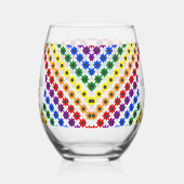 Cute LGBT Proud Rainbow Bee en Flowers Wijnglas Zonder Voet (Links)