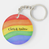 Cute LGBTQ Rainbow-kleuren Sleutelhanger (Achterkant)