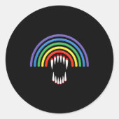 Cute Lgbtq Vamre Lgbt Halloween Ghost Rainbow Gay Ronde Sticker (Voorkant)