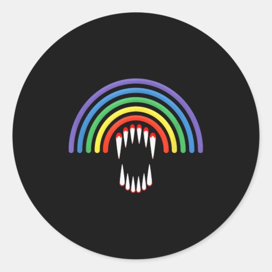 Cute Lgbtq Vamre Lgbt Halloween Ghost Rainbow Gay Ronde Sticker (Voorkant)