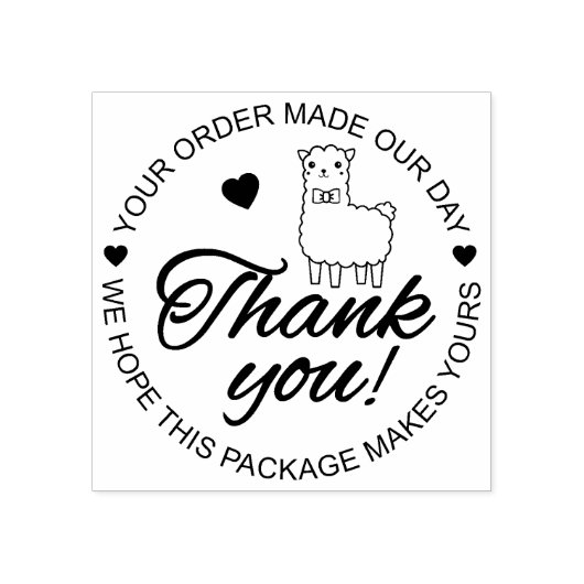 Cute Lhama Hartelijk dank Rubberstempel (Afrduk)