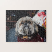 Cute lhasa apso puppy met kerstmis b legpuzzel (Horizontaal)