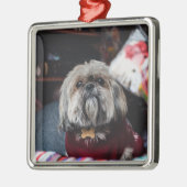 Cute lhasa apso puppy met kerstmis b metalen ornament (Links)