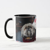 Cute lhasa apso puppy met kerstmis b mok (Links)