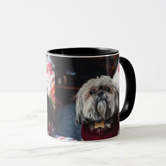 Cute lhasa apso puppy met kerstmis b mok (Voorkant rechts)