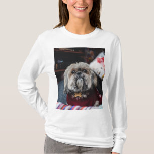 Cute lhasa apso puppy met kerstmis b t-shirt