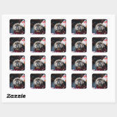 Cute lhasa apso puppy met kerstmis b vierkante sticker (Vel)