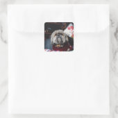 Cute lhasa apso puppy met kerstmis b vierkante sticker (Tas)