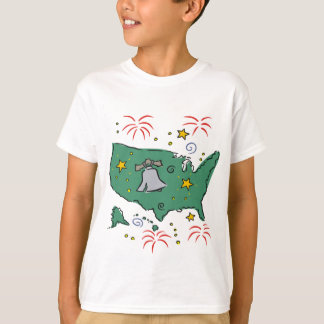 Cute Liberty Bell en Fireworks Kinder T - shirts