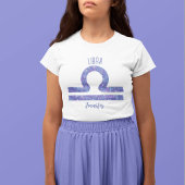 Cute Libra Astrology Sign Custom Paarse Women T-shirt