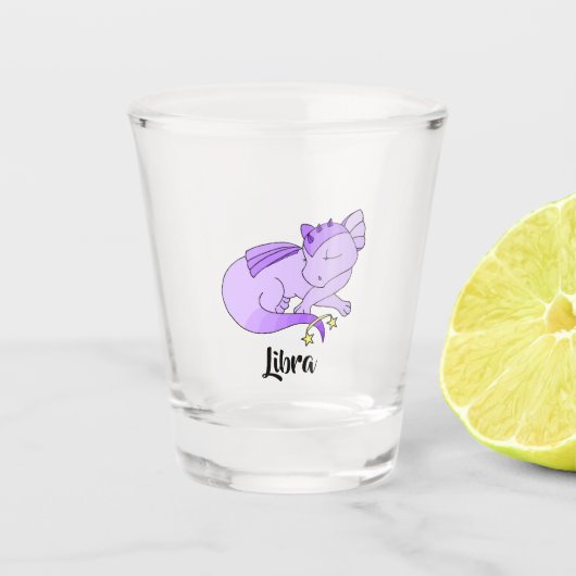 Cute Libra Dragon design zodiac shot glass Glas (Voorkant)