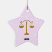 Cute Libra Round Star Keramisch Ornament (Rechts)