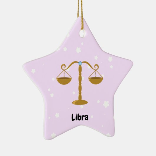 Cute Libra Round Star Keramisch Ornament (Rechts)