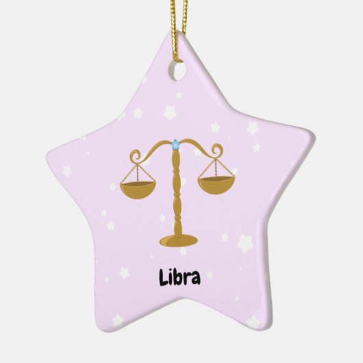 Cute Libra Round Star Keramisch Ornament (Links)