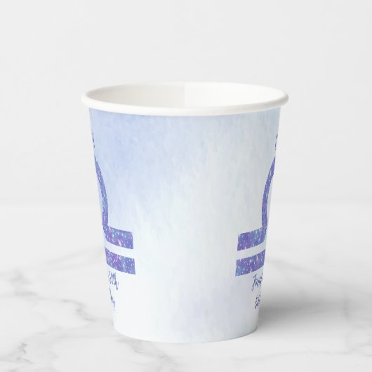 Cute Libra Sign Custom Paars Birthday Party Papieren Bekers (Links)