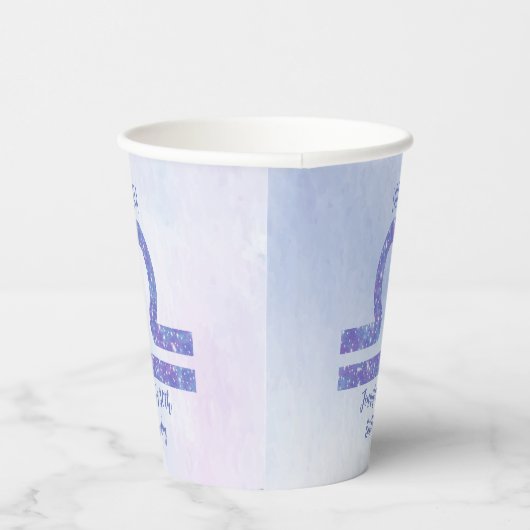 Cute Libra Sign Custom Paars Birthday Party Papieren Bekers (Rechts)