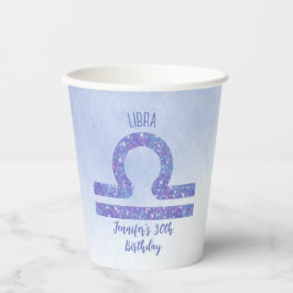 Cute Libra Sign Custom Paars Birthday Party Papieren Bekers