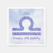Cute Libra Sign Custom Paars Birthday Party Servet (Voorkant)