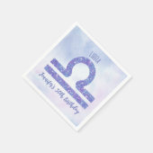 Cute Libra Sign Custom Paars Birthday Party Servet (Hoek)