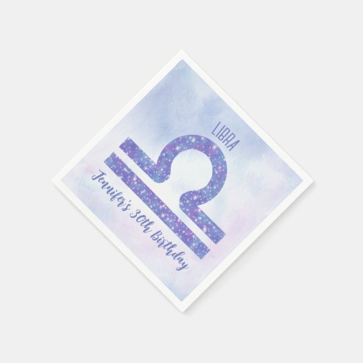 Cute Libra Sign Custom Paars Birthday Party Servet (Hoek)