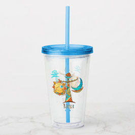 Cute Libra Sun en Moon Scales Acryl Drinkbeker