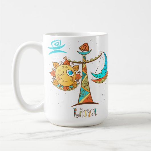 Cute Libra Sun en Moon Scales Koffiemok (Links)