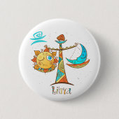 Cute Libra Sun en Moon Scales Ronde Button 5,7 Cm (Voorkant)