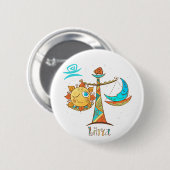 Cute Libra Sun en Moon Scales Ronde Button 5,7 Cm (Voorkant /achterkant)