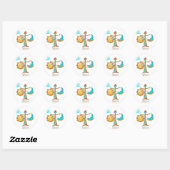 Cute Libra Sun en Moon Scales Ronde Sticker (Vel)