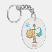 Cute Libra Sun en Moon Scales Sleutelhanger (Voorkant Links)
