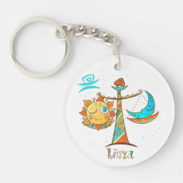 Cute Libra Sun en Moon Scales Sleutelhanger