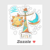 Cute Libra Sun en Moon Scales Sticker (Vel)