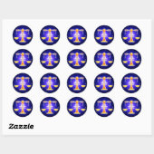 Cute Libra Zodiac Ronde Sticker (Vel)