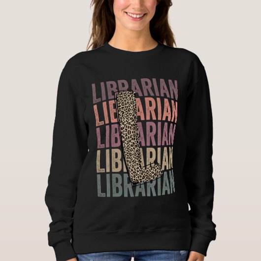Cute Librarian Life Boho Leopard Teacher Appreciat Trui (Voorkant)