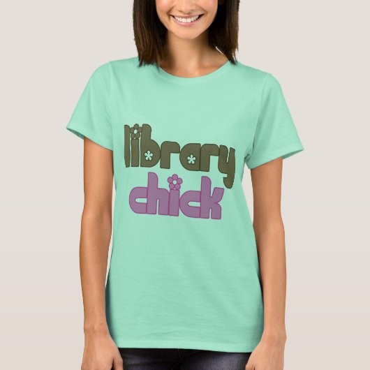 Cute Library Chick T-shirt (Voorkant)