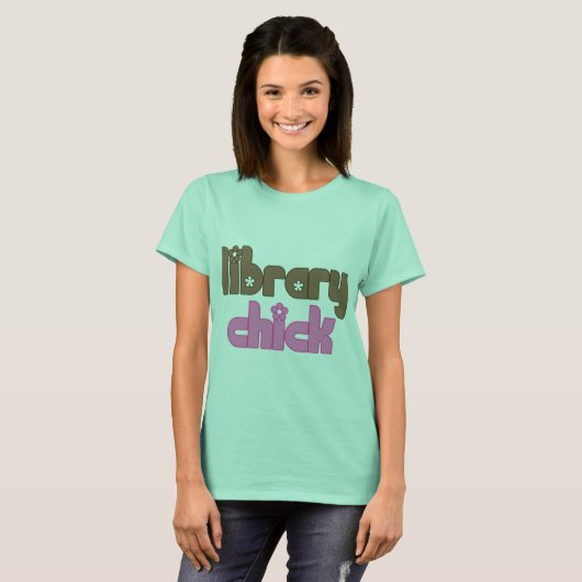 Cute Library Chick T-shirt (Voorkant volledig)