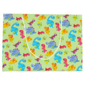 Cute Lichte Pastelgroene Baby Dinosaur Verjaardag Groot Cadeauzakje (Achterkant)