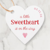 Cute Lieve Meisje Baby Shower Hart Bedankjes Labels (Voorkant)