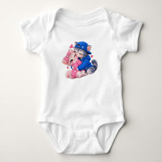 Cute Lieve Paar Katten Baby Bodysuit, Schattige Ka Romper