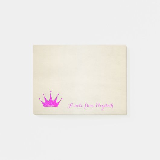 Cute Lieve Stijlvolle, Glitterende Tiara Post-it® Notes (Voorkant)