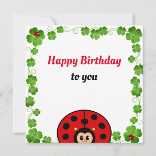 Cute Lieveheersbeestje Verjaardags Plat Kaart