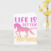 Cute Life is beter bij paarden Funny Horseback Ri Kaart (Gele Bloem)