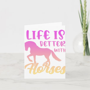Cute Life is beter bij paarden Funny Horseback Ri Kaart