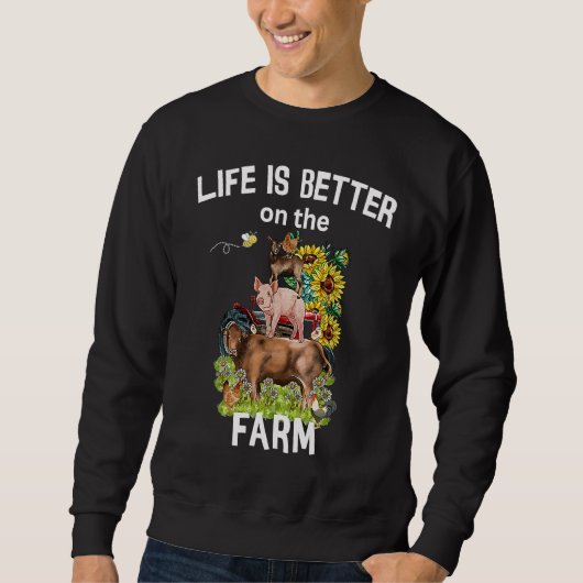 Cute Life Is Better On Farm Farmer Funny Farmer Li Trui (Voorkant)