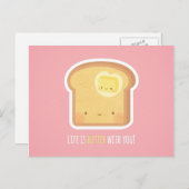 Cute Life is Butter met You Love Pun Briefkaart (Voorkant / Achterkant)