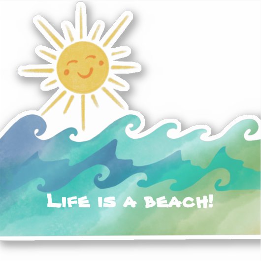 Cute Life is een Beach Vinyl Cut Sticker (Voorkant)