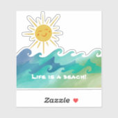 Cute Life is een Beach Vinyl Cut Sticker (Vel)