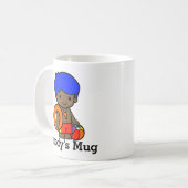 Cute Lifeguard boy met Lifesaver en Beach ball Koffiemok (Voorkant links)